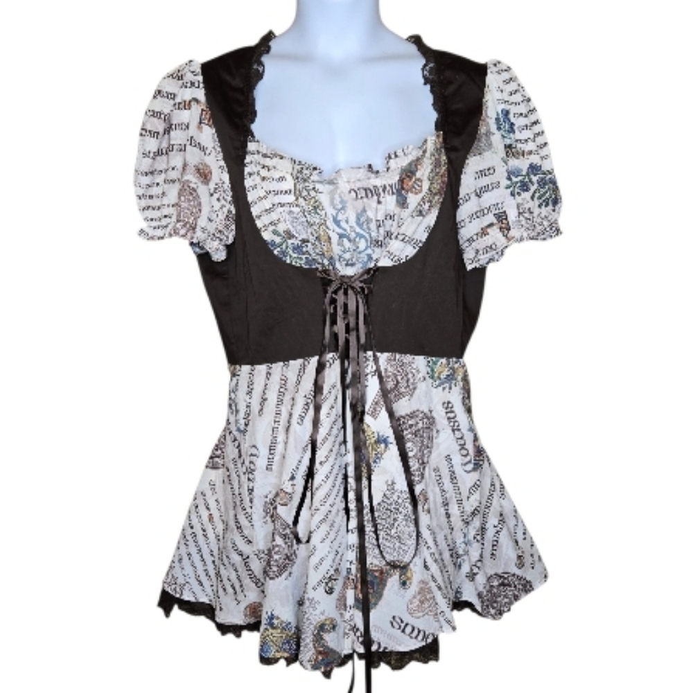 NEW Dolls Kill x Current Mood brown fairy See The Unseen underbust dress 3X